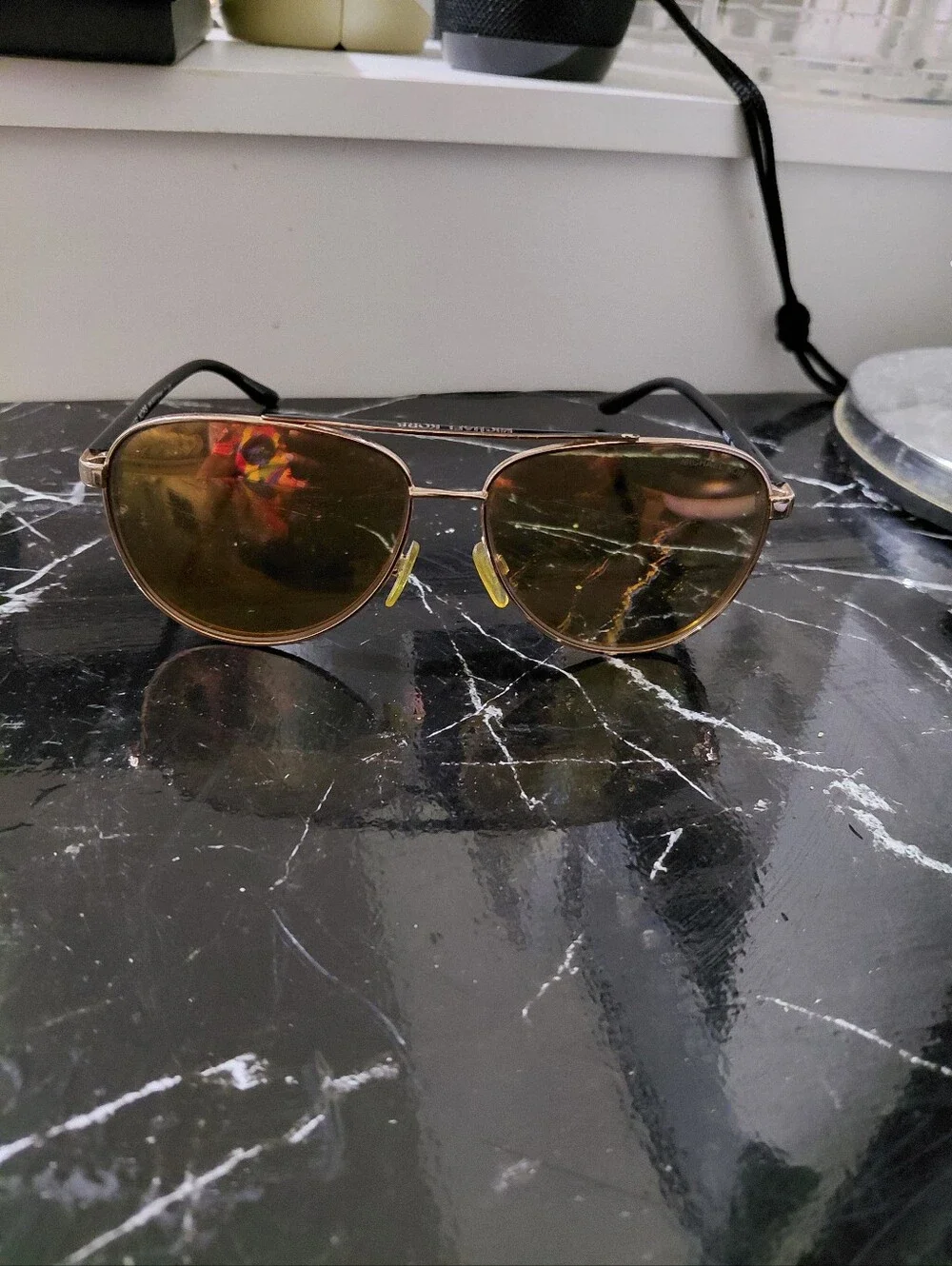 Michael Kors Rose Gold Mirrored Aviator Sunglasses